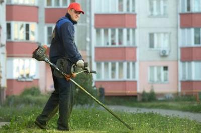 В городе ведутся работы по покосу травы